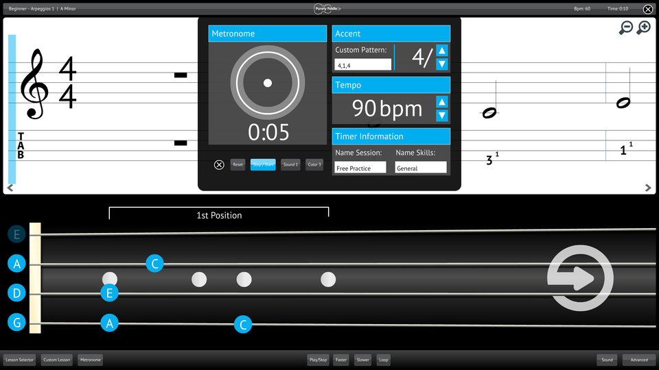 Purely Fiddle Screenshot Custom Metronome