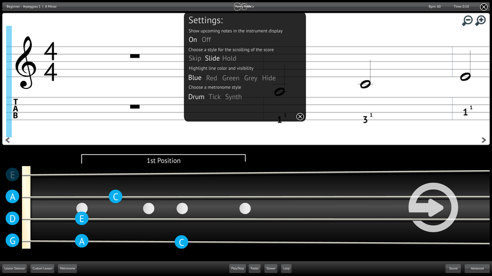 Purely Fiddle Screenshot Settings