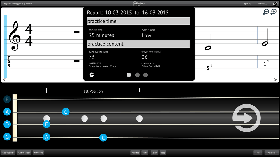 Purely Fiddle Screenshot Reporting Measuring Progress